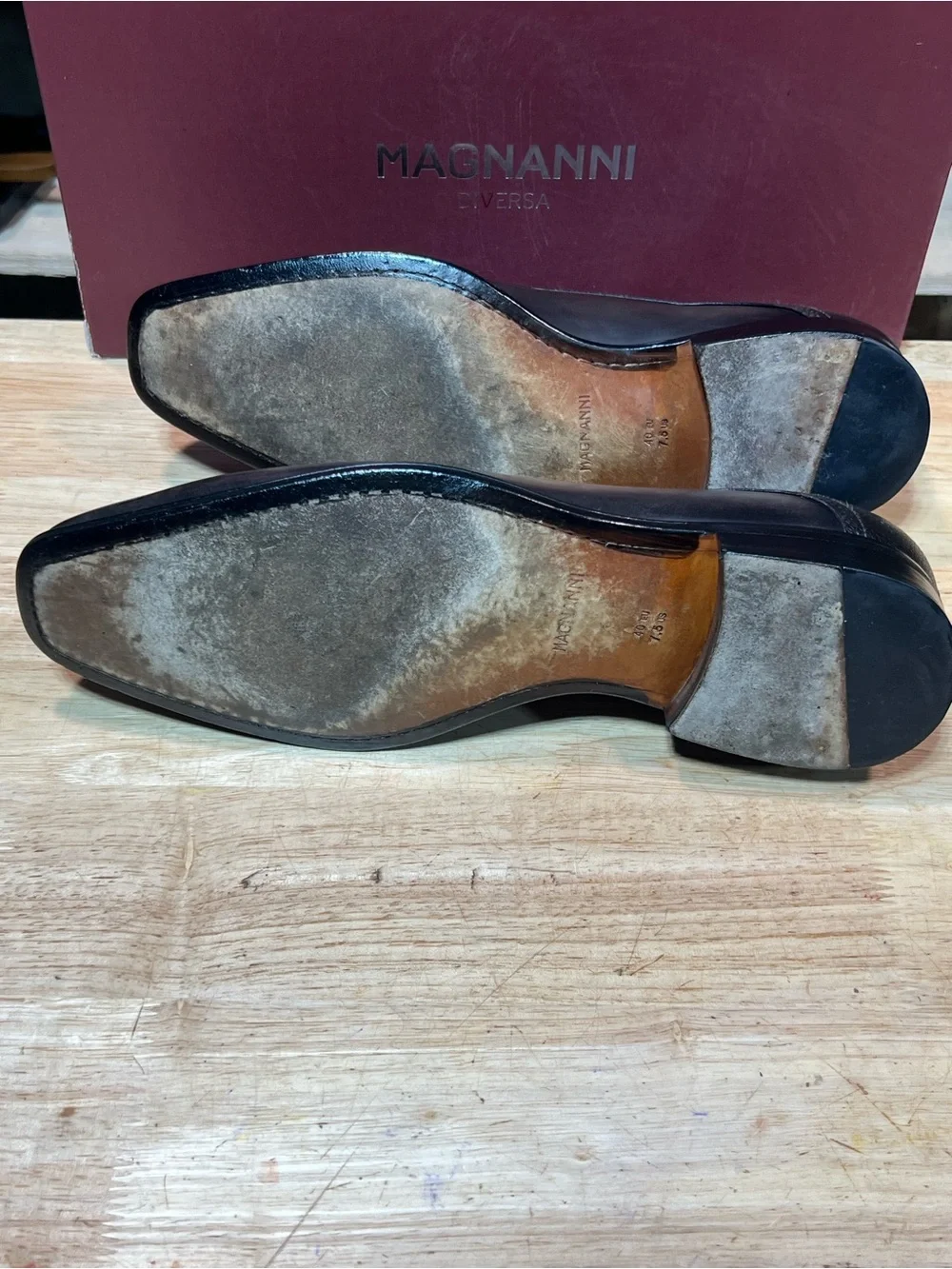 Magnanni Men’s Smoke Gray Medallion Oxfords US Sz 7.5M Made In Spain 🇪🇸